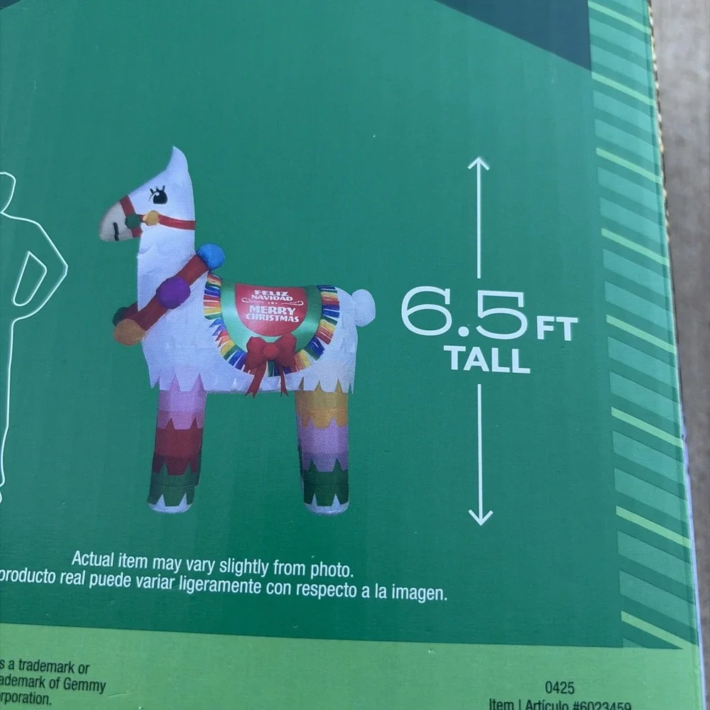 6.5 Foot Piñata Llama Holiday Living Christmas Lighted Airblown Yard Inflatable